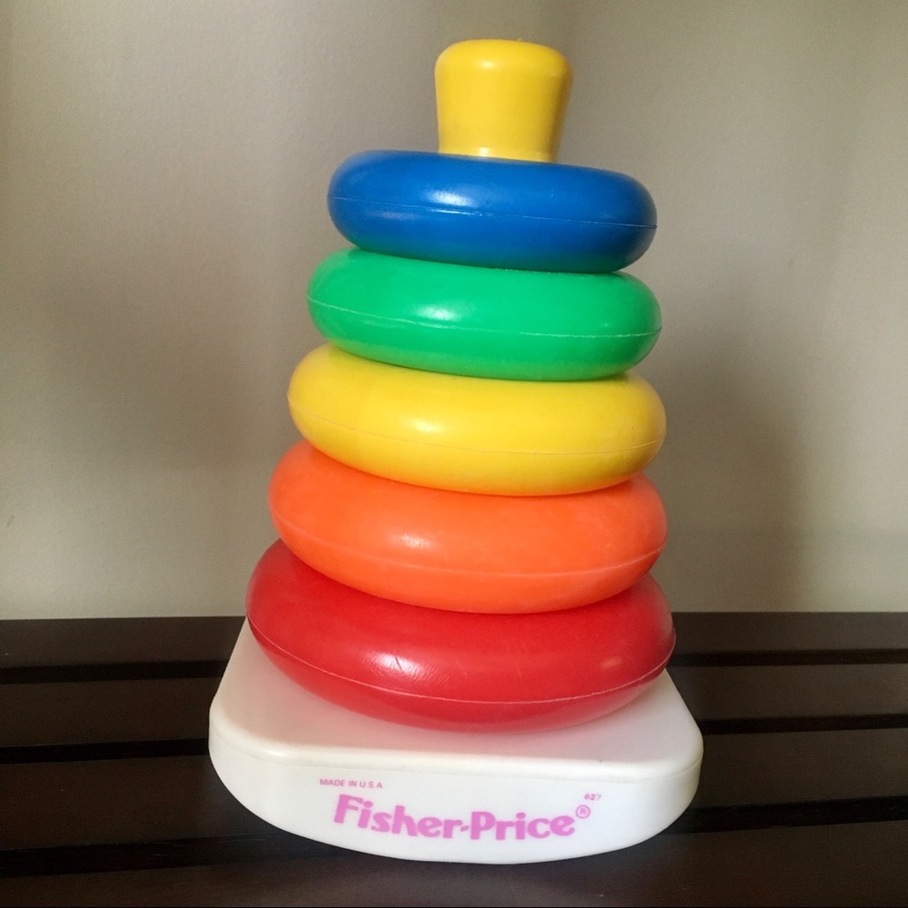 ❤️Vintage Fisher-Price Stacked 5 Rings toy